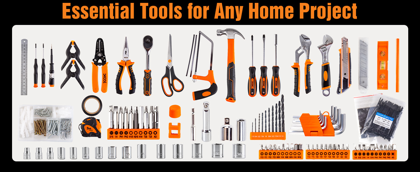 XOOL 368 Piece Home Repair Tool Kit with Drawer Toolbox