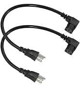 [2PACK] 1FT Right Angle Computer Power Cord - NEMA 5-15 Plug to IEC C13 Power Cord,Universal PC P...