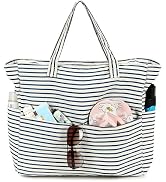 Beach Pool Bags Tote for Women Ladies Large Gym Tote Carry On Bag With Wet Compartment for Weeken...