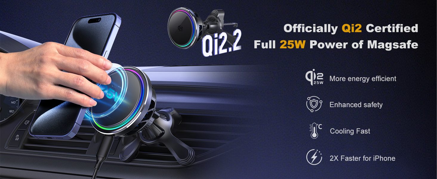 25W Magsafe Car Mount Charger