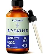 UpNature Breathe Essential Oils Blend (Large 2oz) Breath Relief Eucalyptus and Menthol Blend - Es...