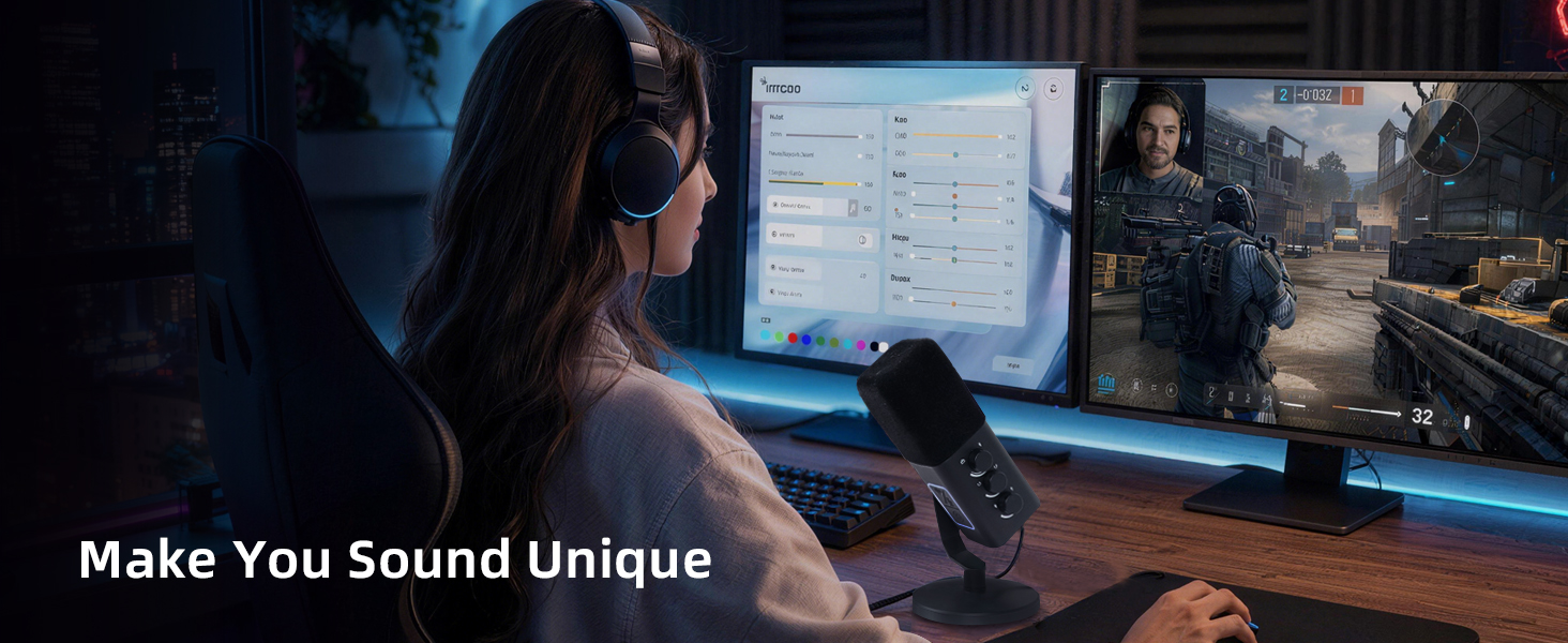 VCOM XLR/USB Gaming Microphone for PC