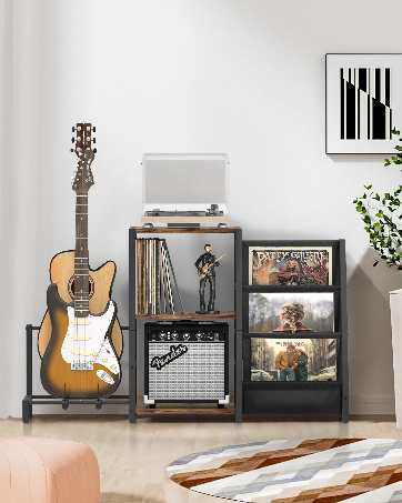 record player stand, record holder, record storage, electric guitar stand, guitar holder guitar rack