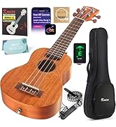 Kmise Professional Ukulele for Adult Beginner, Free Online Lesson 21 inch Soprano Mahogany Ukelel...