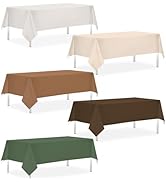 CMUSKO 54 x 108 Inch Woodland Themed Tablecloths-5Pcs Forest Brown Sage Green Plastic Table Cover...