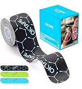 OK TAPE Synthetic Kinesiology Tape, 20 Strips, Precut K Tape, Performance Elastic Athletic Tape f...