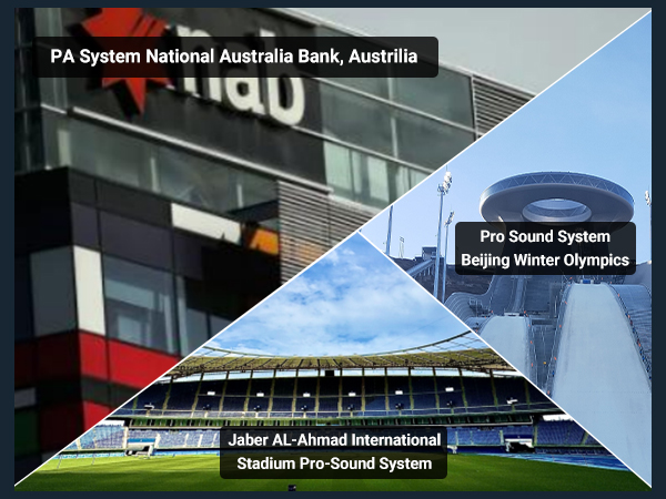 we did many projects involving professional sound reinforcement and broadcasting equipment.