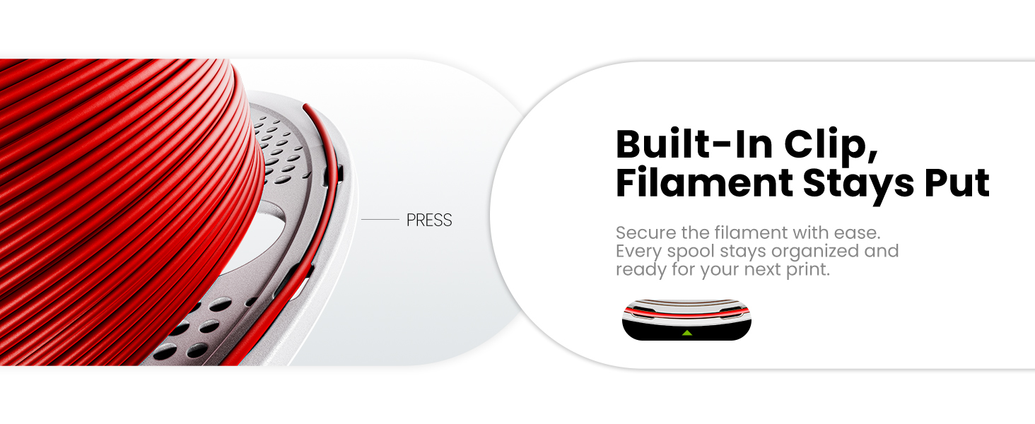 built-in filament clip