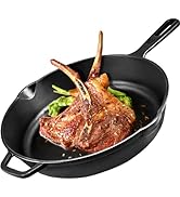 GGC Cast Iron Skillet, Frying 12 Inch Ftying Pan with Handle for Stove Tops, Camping Skillet for ...