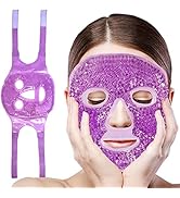 Cold Face Eye Mask, Cooling Mask, Reusable Cold Mask for Hot and Cold Treatment for Eye Strain, E...