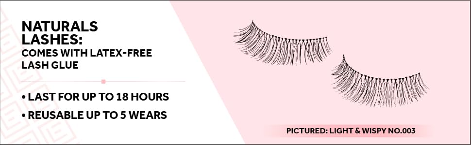 Naturals Lashes, 18 hour wear, reusable 