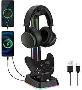 JDGPOKOO Controller Charger with RGB Headphone Stand for Xbox Series X/S, Controller Charger Stat...