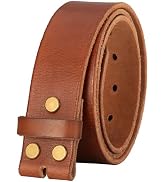TYWestyles No Buckle Full Grain Leather Belt Men Women Fits With 1.5 Inch Buckle