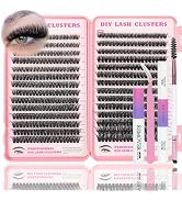 Lash Clusters Kit, 560 Pcs Eyelashes Clusters Kit 9-16mm Individual Lash Extension Kit D Curl Flu...