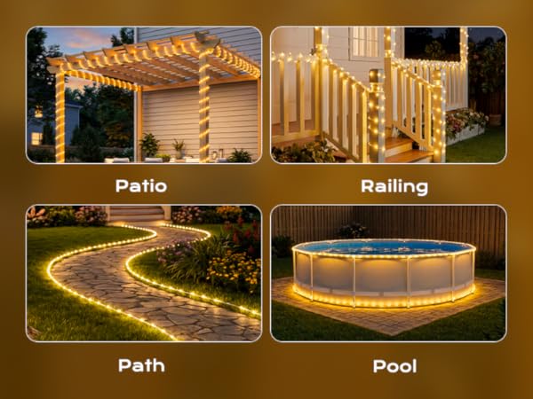 solar rope lights outdoor waterproof