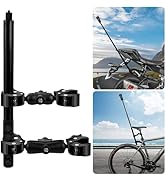 Kalofaye Motorcycle Bike Handlebar Double clamp Mount with Invisible Selfie Stick for Riding Trac...