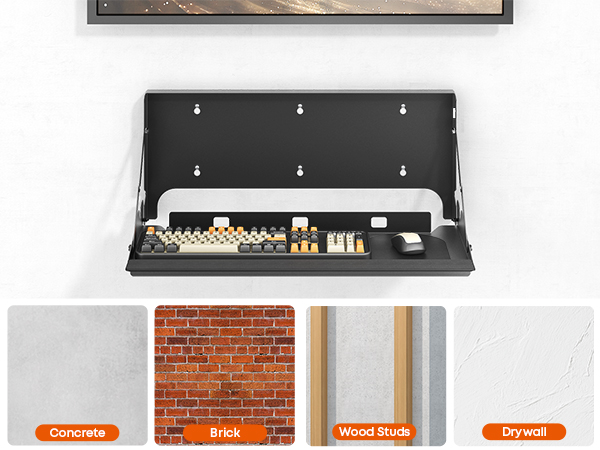 flip down keyboard wall mount