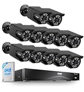 ZOSI 4K 16CH PoE NVR Security Camera System, 12 x 8MP PoE IP Camera Outdoor Indoor with AI Human ...
