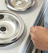 Drip Pan Electric Stove Burner Covers for Whirlpool W10278125, 4 Pack(2x6" and 2x8")
