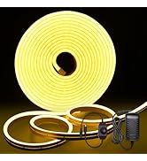 MMEEVT LED Neon Lights, 24V Warm White Dimmable LED Strip Lights, 16.4ft/5m Waterproof LED Neon R...