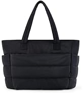BAGSMART Tote Bag for Women, Lightweight Puffy Tote Bag with Compartments Shoulder Bag