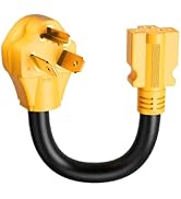 MECMO NEMA 10-30P 30Amp Dryer Plug to 6-20R T-Blade EV Charger Adapter Cord, 30A 125/250V Dryer W...