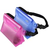 HEETA 2-Pack Waterproof Pouch with Waist Strap, Transparent Screen Touchable Dry Bag with Adjusta...