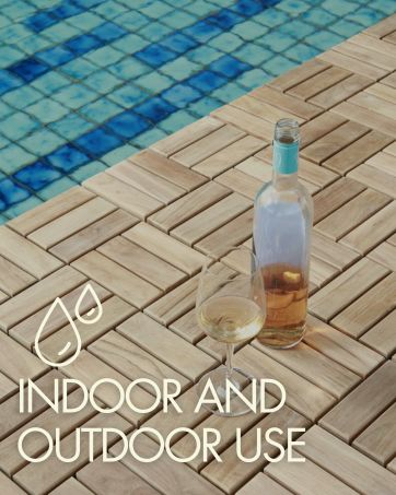 indoor and outdoor use teak furniture, interlocking teak tiles