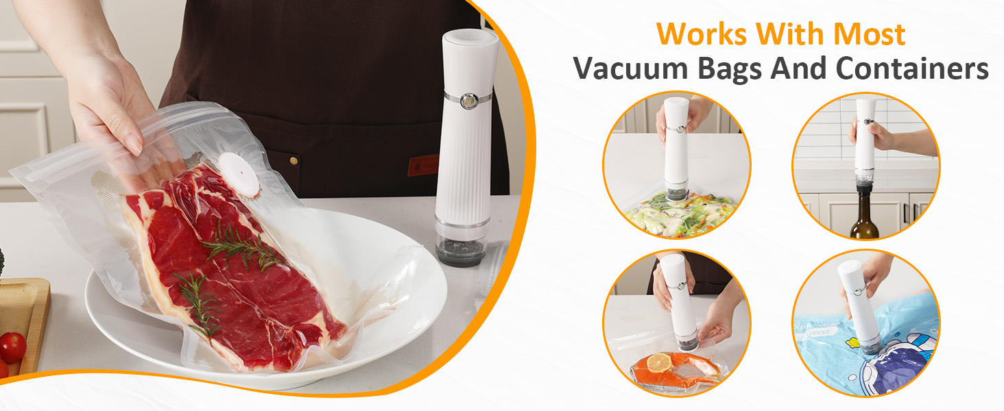 Sunvivi Portable Vacuum Sealer with Automatic Air Sealing Reusable Bags protection