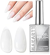 Makartt Milky White Gel Nail Polish: 15ML Hema-Free Neutral Jelly White Nail Polish Sheer Translu...