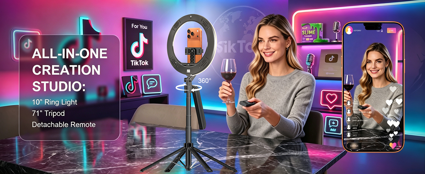 tiktok tripod with light