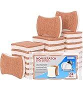 HOMERHYME Natural Dish Sponge 24 Pack, Non-Scratch Scrub Sponge, Eco Multipurpose Kitchen Sisal F...