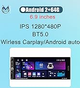 Single Din Car Stereo Compatible with Carplay Android Auto