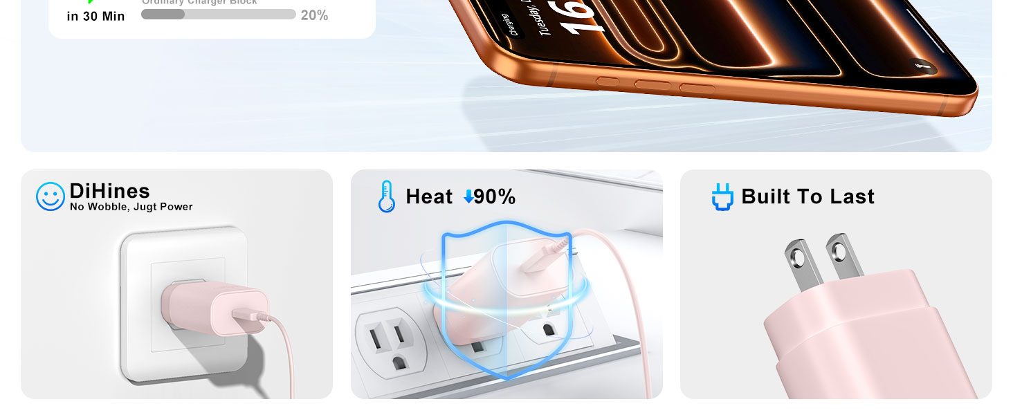 30w 40w iphone 17 16 15 pro max charger fast charging 10ft long usb c charger cable cord type c