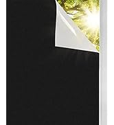 Shackcom Total Blackout Window Film: 100% Light Sun Blocking with Heat Resistant White Side - Roo...