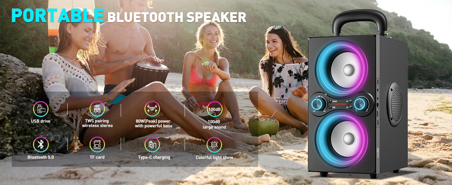 large bluetooth party speaker