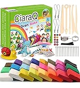 CiaraQ Polymer Clay-Oven Baked Modeling Clay with Sculpting Tools, 24 Colors, 1.2 lbs, Great for ...