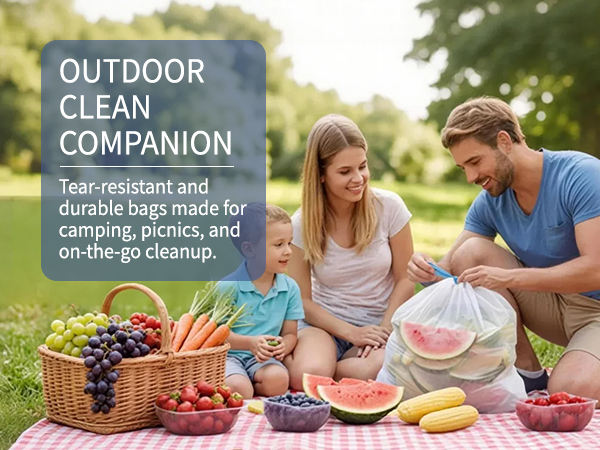 Small Trash Bags 4 Gallon with Drawstring White Plastic Garbage Bags