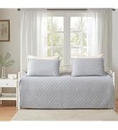 3 Piece Grey Daybed Cover Twin Size Cozy Daybed Sets Bedding Double Sided Quilting Cover Set Geom...