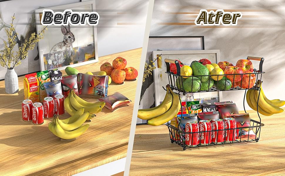 tiered fruit stand for countertop fruit holder for kitchen countertop fruit rack