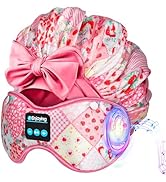 Vettres Wireless Bluetooth Satin Sleep Bonnet with Headphones &amp; Eye Mask for Side Sleepers, Music...
