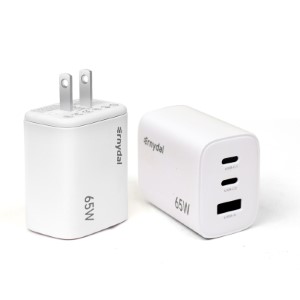 Comparison image showcasing the Ernydal charger’s compact size versus a bulky traditional charger.