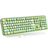 Atelus Computer Keyboard Wired, Plug Play USB Keyboard with Large Number Pad, Caps Indicators, Fo...