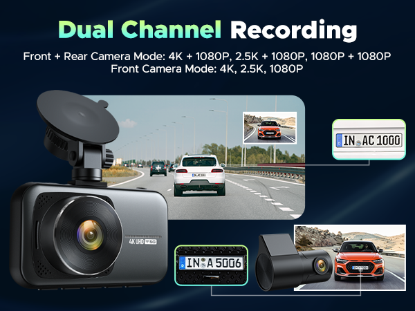 2 Channel Dash Cam Front and Rear