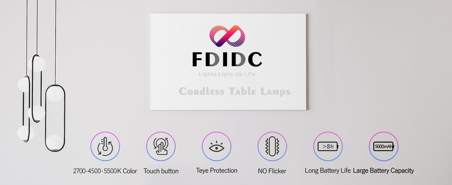 LED Cordless Table Lamps,RechargeableTable Lights Battery Operated Lamps