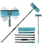Buysenton Professional 2-in-1 Window Squeegee Cleaner Tool with 62" Extension Pole, Rotatable Ben...
