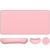 Dapesuom Keyboard Wrist Rest Mouse Pad Set, 4Pcs Extended Large XXL Gaming Mousepad + Mouse Wrist...