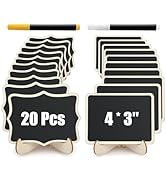 DS. DISTINCTIVE STYLE 20 Pieces 4"x3" Wood Mini Chalkboard Signs with Stands Place Cards for Part...