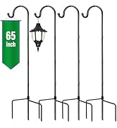 GOFORWILD Shepherd’s Hooks 4 Pack Black, 65 inches Tall, Made of Premium Metal for Garden Decor, ...