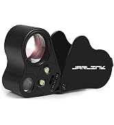JARLINK 30X 60X Illuminated Jewelers Loupe Magnifier, Foldable Jewelry Magnifier with Bright LED ...